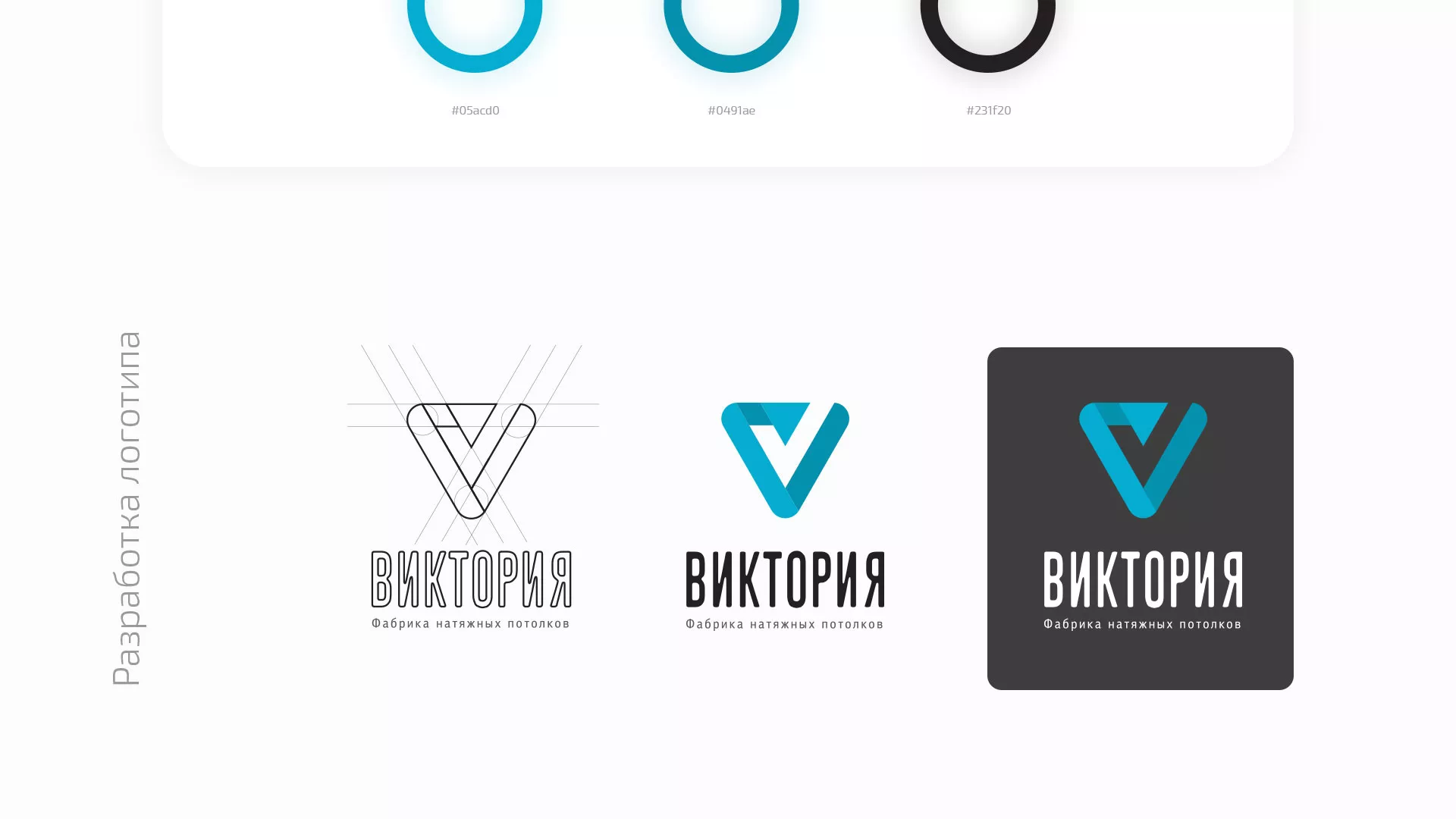 Разработка фирменного стиля компании по продаже и установке натяжных потолков в Хилоке
