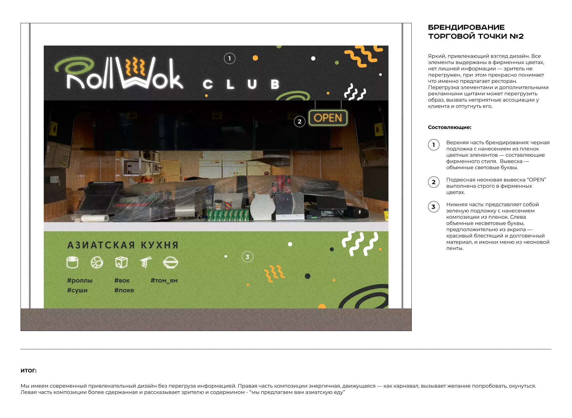 Брендирование торговых точек суши-бара «Roll Wok Club» в Хилоке