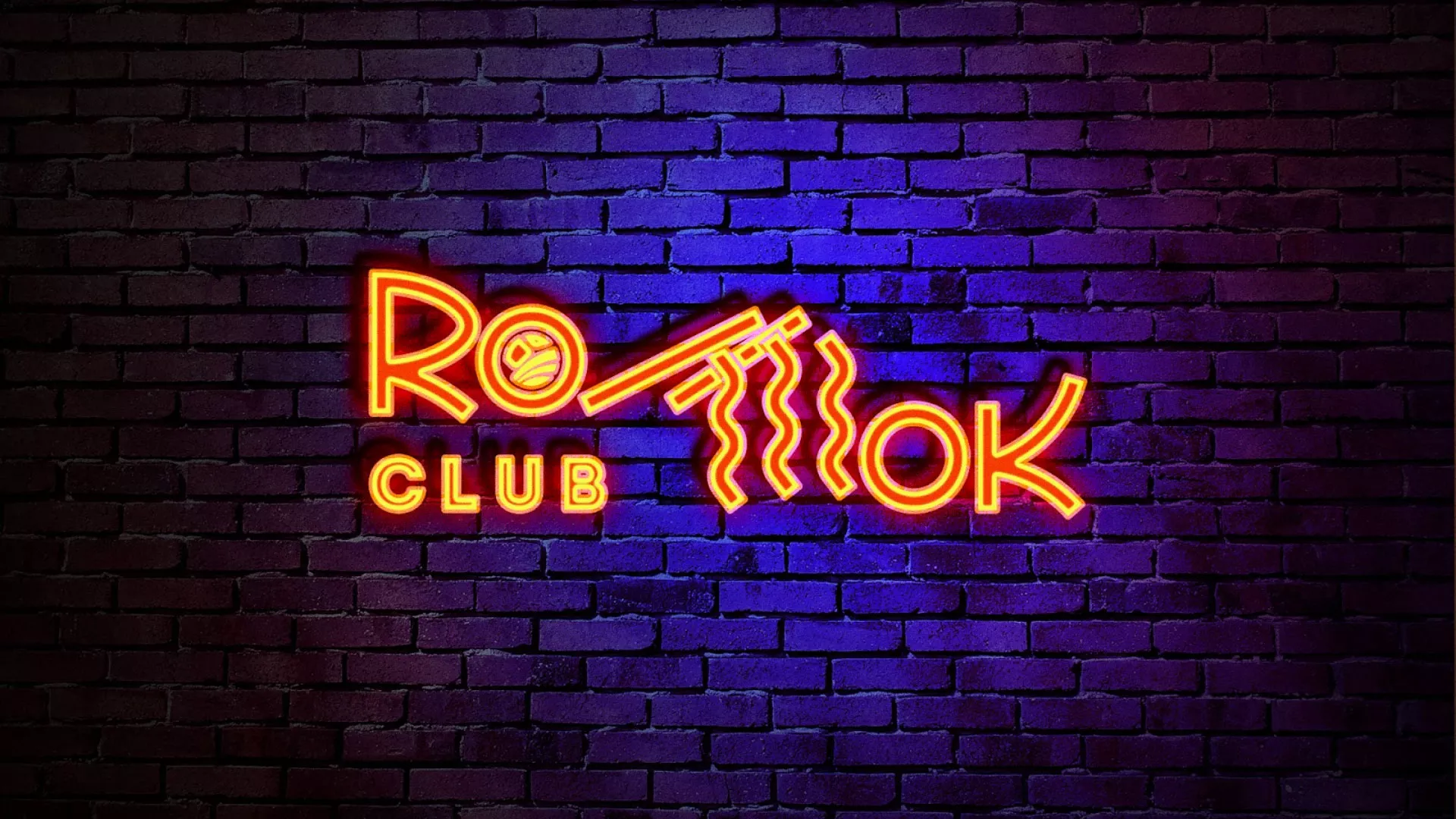 Разработка светящейся интерьерной вывески суши-бара «Roll Wok Club» в Хилоке